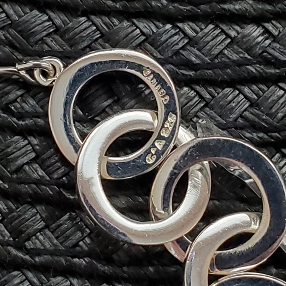 Sterling Interlocking Circles Earrings by C^A - Picture 10 of 12